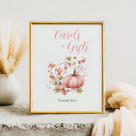 Rosa Pumpkin Fall Berry Baby Shower Cards and Gift Poster