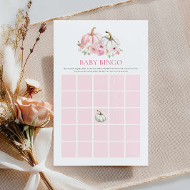 Rosa Pumpkin Fall Girl Baby Bingo Game Card