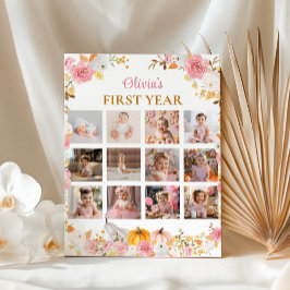 Rosa Pumpkin First Year Photo Milestone Poster