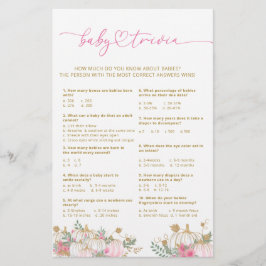 Rosa Pumpkin Flowers Baby Trivia Game