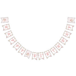 Rosa Pumpkin Födelsedagsfest Banner Vimplar