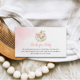 Rosa Pumpkin Girl Baby Shower Bok Request Enclosu Tilläggskort