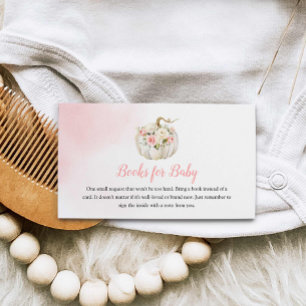 Rosa Pumpkin Girl Baby Shower Bok Request Enclosu Tilläggskort