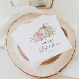 Rosa Pumpkin Girl Baby Shower Papper Pappersservett