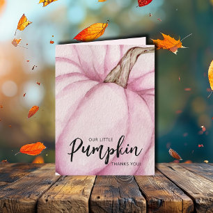 Rosa Pumpkin Girl Baby Shower Tack Kort