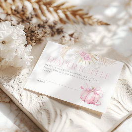 Rosa Pumpkin Girl Blommigt Bow Baby Shower Diaper Tilläggskort