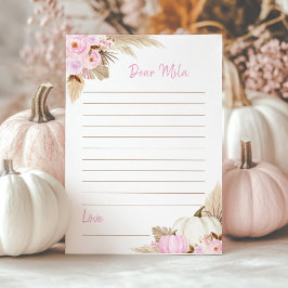 Rosa Pumpkin Girl Time Capsule Note Message Card Tack Kort