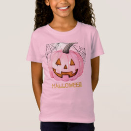 Rosa Pumpkin Halloween T-Shirt för barn