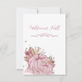 ROSA Pumpkin Harvest - Flat Bord Card Inbjudningar