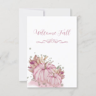 ROSA Pumpkin Harvest - Flat Bord Card Inbjudningar