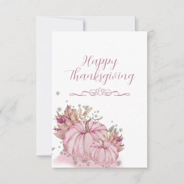 ROSA Pumpkin Harvest - Flat Bord Card Inbjudningar (Framsida)