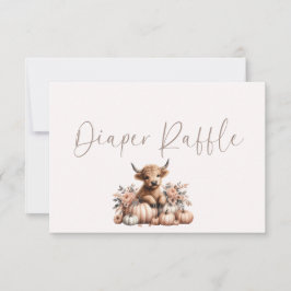  Rosa Pumpkin Highland Cow Diaper raffle Tack Kort
