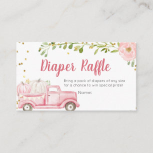 Rosa Pumpkin Lastbil Baby Shower Diaper Raffle Car Tilläggskort