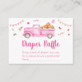 Rosa Pumpkin Lastbil Baby Shower Raffle Tilläggskort