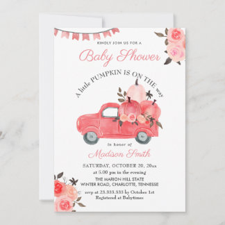 Rosa Pumpkin Lastbil Ro | Babyskor Inbjudningar