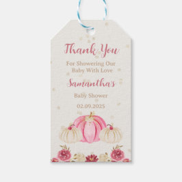 Rosa Pumpkin med favorittaggar för Burgundy-Blommi Presentetikett