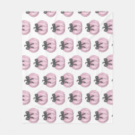 Rosa Pumpkin med svart båge Fleecefilt