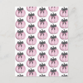 Rosa Pumpkin med svart båge Vykort