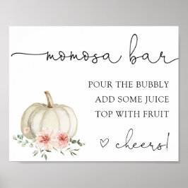 Rosa Pumpkin Momosa Pub Drink-tecken Poster