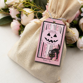 Rosa Pumpkin "Peek a Boo" Baby Shower Märkre Presentetikett