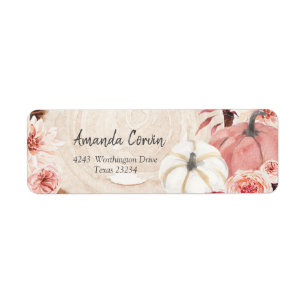Rosa Pumpkin Return-adressetikett Returadress Etikett