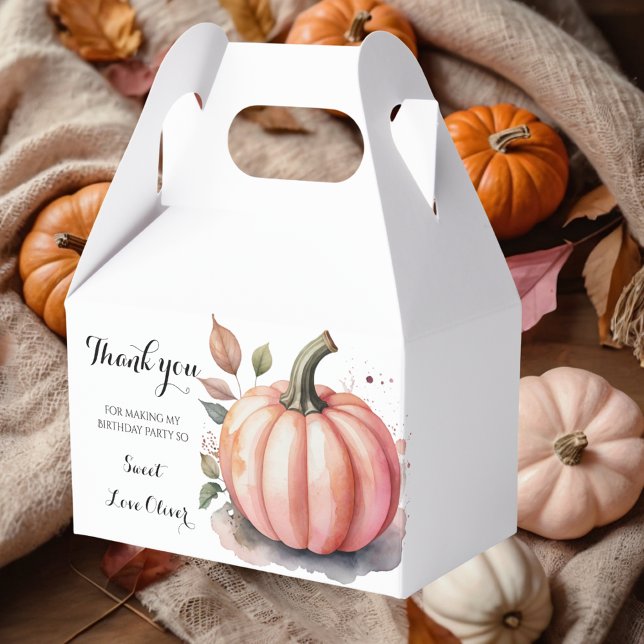 Rosa Pumpkin Watercolor Boho Flicka Shower Presentaskar (Skapare uppladdad)