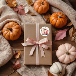 Rosa Pumpkin Watercolor Boho Flicka Shower Runt Klistermärke