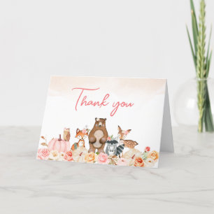 Rosa Pumpkin Woodland Baby Shower Tack Kort