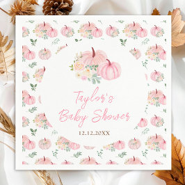 Rosa Pumpkins Blommigt Baby Shower Pappersservett