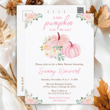 Rosa Pumpkins Blommigt Baby Shower