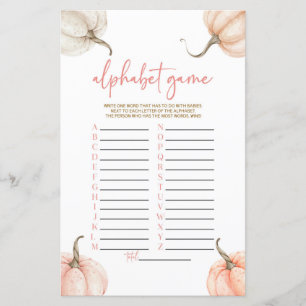 Rosa Pumpkins Fall Alphabet Baby Shower Game