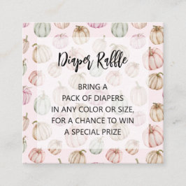 Rosa Pumpkins Girl Baby Diaper Raffle Tilläggskort