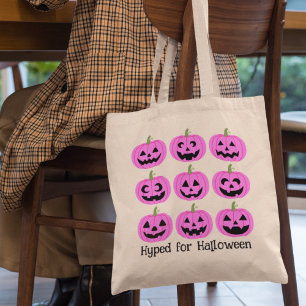 Rosa Pumpkins Hyped for Halloween Tygkasse