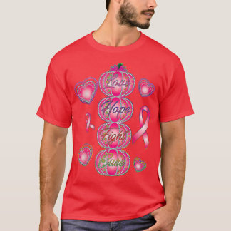 Rosa Pumpkins Kärlek Hope Fi om bröstcancermedveta T Shirt