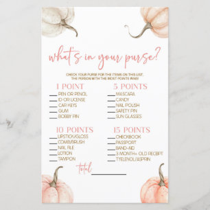 Rosa Pumpkins What's in Purse Baby Shower Game