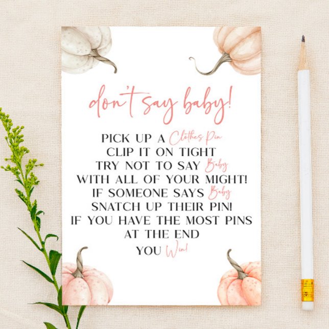 Rosa pumpor Höst Säga inte baby Shower Lek (Skapare uppladdad)