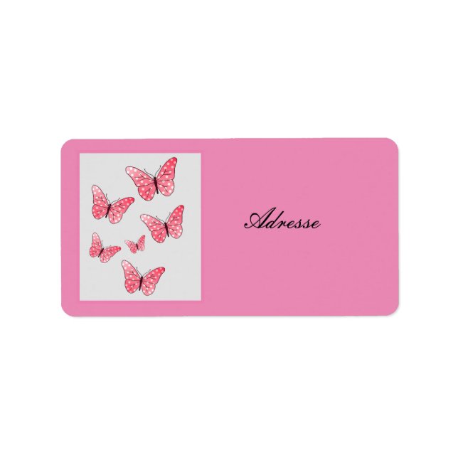 Rosa Punkte Adressaufkleber Adressetikett (Framsidan)