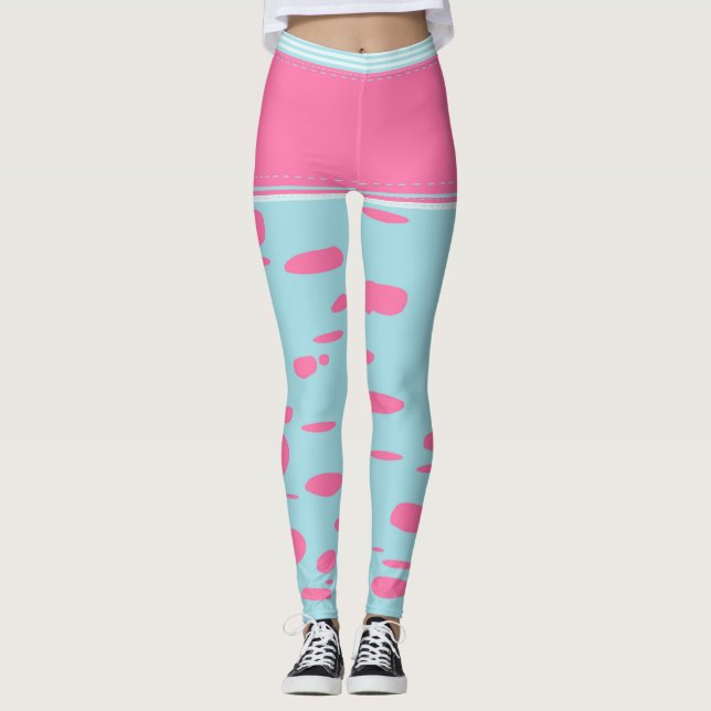 rosa punkter leggings (Framsida)