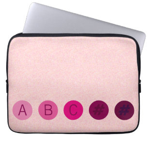Rosa punkter med Anpassningsbar Initialer Laptop Fodral