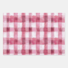 Rosa punkter och Mönster-presentens checkade utfor