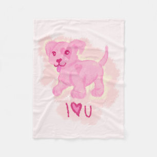Rosa Puppy Fleecefilt