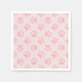 Rosa Puppy födelsedagsfest napkins tass avtryck Pappersservett