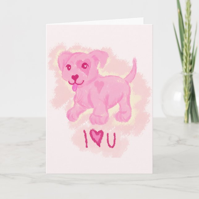 Rosa Puppy Helgkort (Framsida)