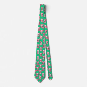 Rosa Puppy Hund Design - Grönt Slips