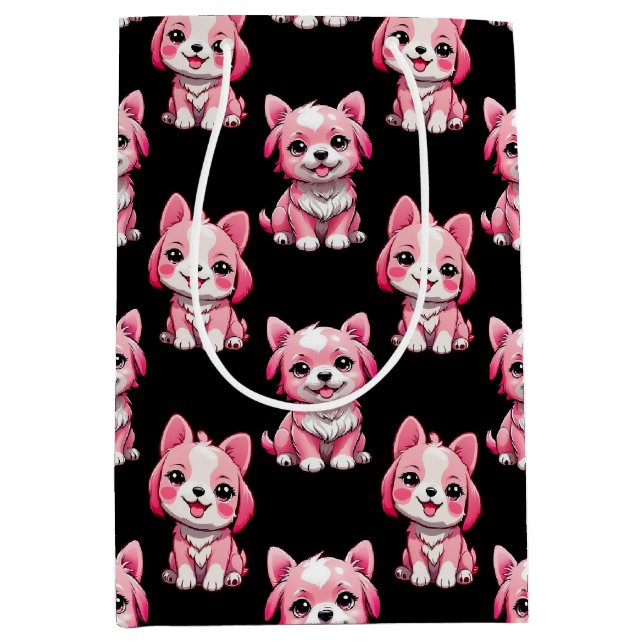Rosa Puppy Hund Design - svart - svart (Framsidan)