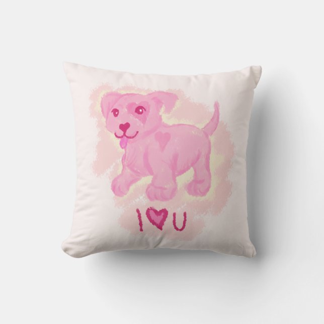 Rosa Puppy Kudde (Framsida)