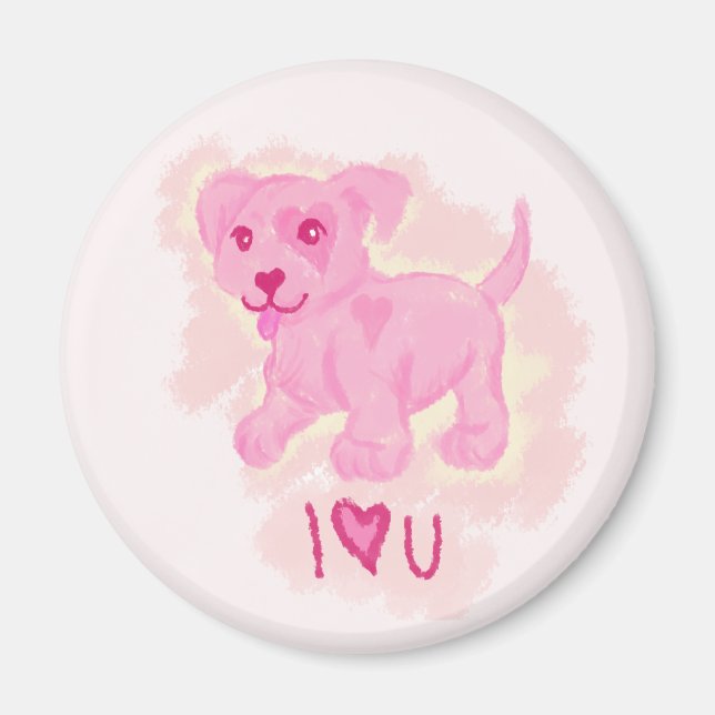 Rosa Puppy Magnet (Framsidan)