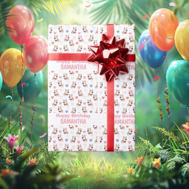 Rosa Puppy Mönster födelsedag Presentpapper (If you’re not using dog-themed wrapping paper for your pet’s big day, are you even doing it right?)