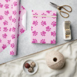 Rosa Puppy Party Gift Wrap, Kids & Pets Birthday Presentpapper<br><div class="desc">Den här lysande rosa-pupputskriften är papper för perfekten och för dina speciella vänner i håriget. Mönster är modernt och minimalistiskt,  och det ljusa rosa färg är så roligt och glatt.</div>