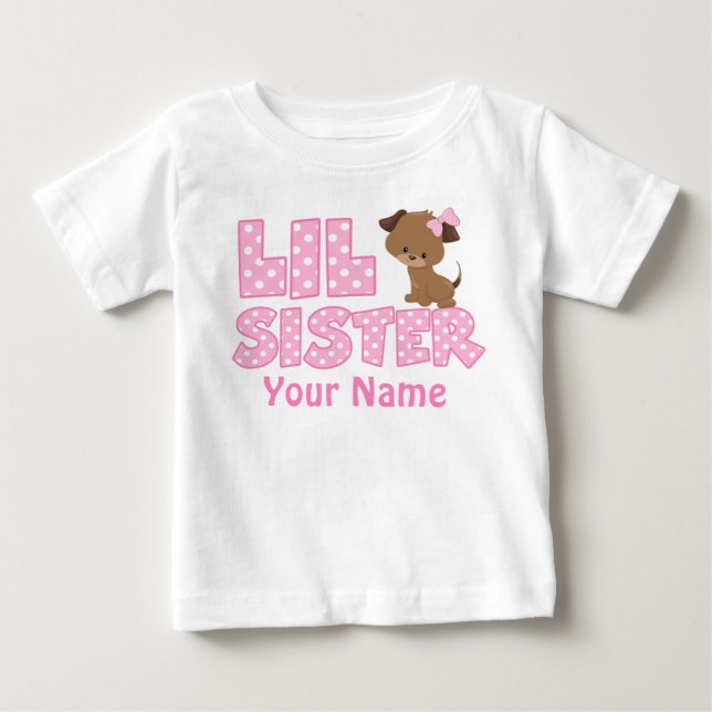 Rosa Puppy Personlig T Shirt (Framsida)